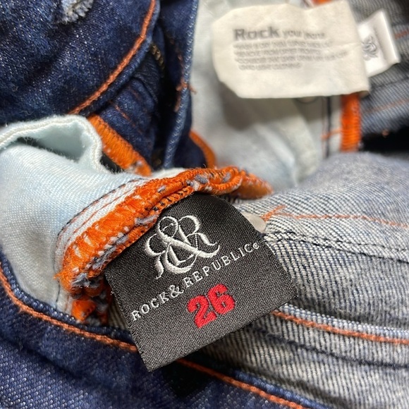 Rock & Republic Wide Leg Dark Wash Denim Jeans Size 26 - Picture 9 of 10